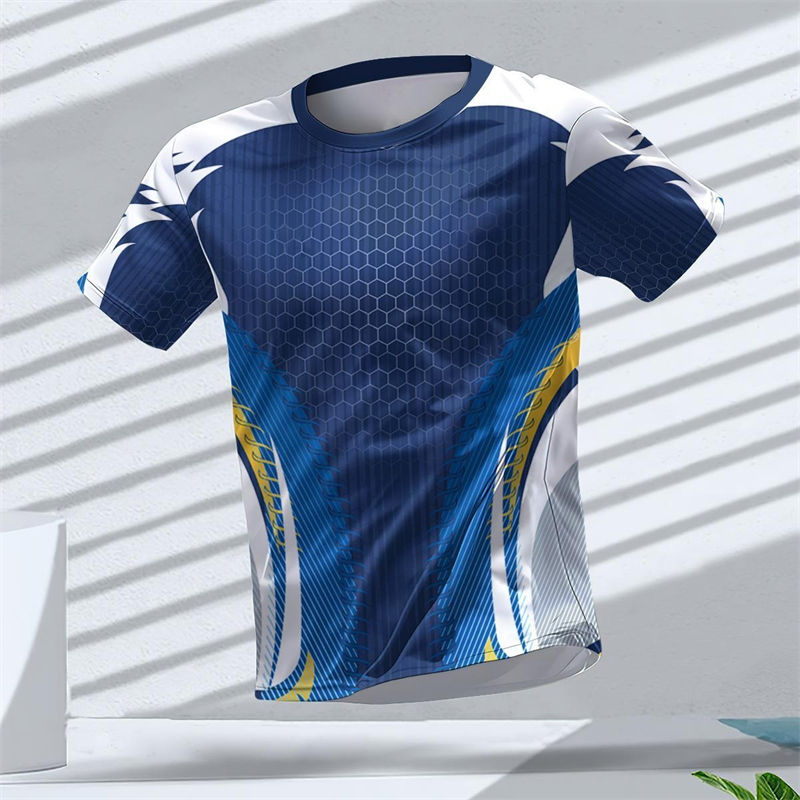 Table Tennis Outfit - Geometrik Grafik 3D Baskılı Spor T