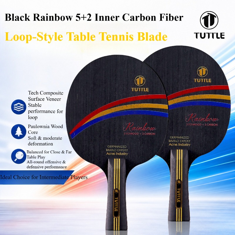 Table Tennis Player - TUTTLE Siyah Gökkuşağı İç Karbon Masa