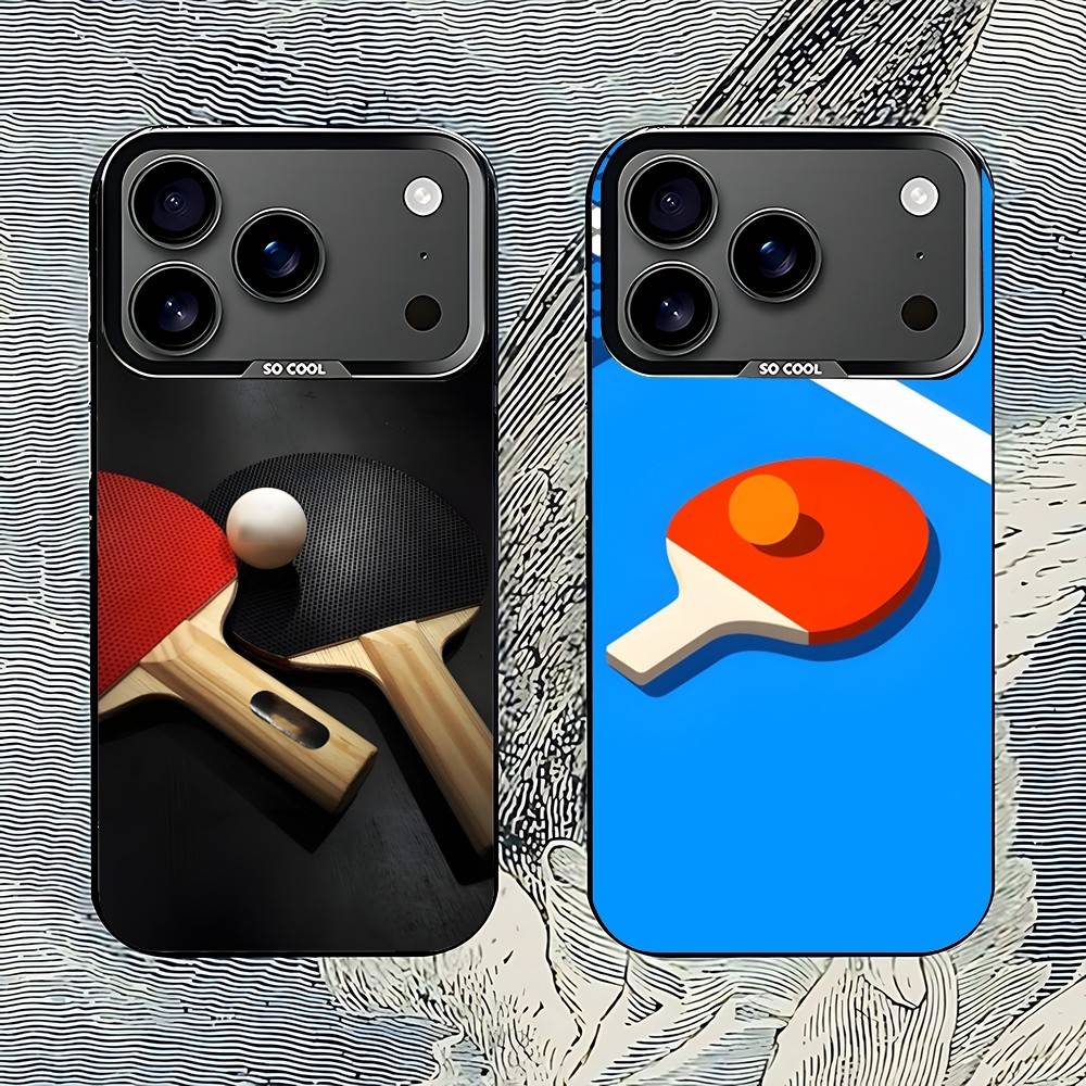 Table Tennis Logo - iPhone 17,16,15,14,13,12,11,Pro,Max,Plus,E,Air,Mini Siyah TPU IMD Kılıfı
