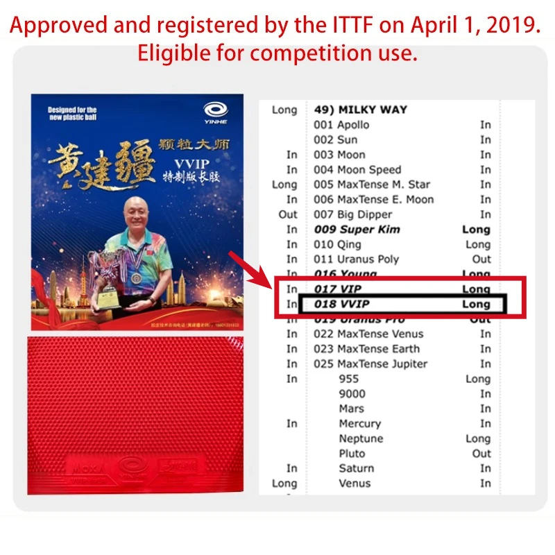 YINHE Huang Jianjiang VVIP Mas - Table Tennis Shop incelemesi ve fiyatı